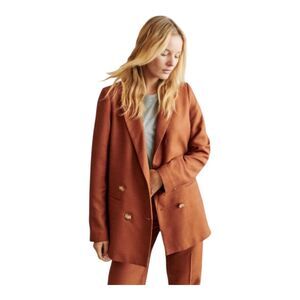 Sezane Double-Breasted Rust Blazer Size 8 (40)